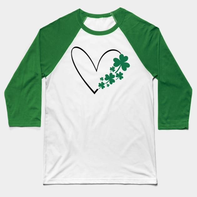 Shamrock Heart Baseball T-Shirt by Things2followuhome
